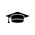 Square academic cap icon. Training hat. Symbol of knowledge and learning.