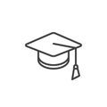 Square academic cap line icon