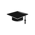Square academic cap, Simple graduate cap silhouette icon Royalty Free Stock Photo