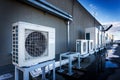 Square air conditioning unit on the roof Royalty Free Stock Photo