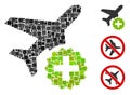 Square Airplane Addition Icon Vector Mosaic