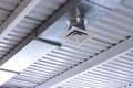 Square anemostat on galvanized duct ventilation system details