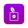 Square apple icon digital purple