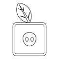 Square apple icon, outline style