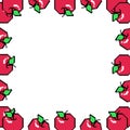 Square apple pixel art frame design