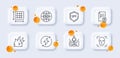 Square area, Face detection and Fingerprint line icons pack. For web app. 3d glass buttons. Vector