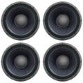 4 square arranged loudspeakers as texture Royalty Free Stock Photo