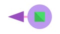 Square Arrow Left Icon, abstract directional control and navigation, simple interface element, vector design Generative AI Royalty Free Stock Photo