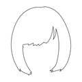 Square.Back hairstyle single icon in outline style vector symbol stock illustration web.