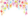 Square Background Colorful Streamers And Balloons Horizontal Royalty Free Stock Photo