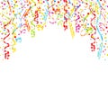 Square Background Colorful Streamers And Confetti Horizontal Royalty Free Stock Photo