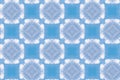 Blue background pattern from the cruciform cloud figures. Geometric seamless design template with simple symmetric ornament.