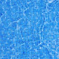 Square background swimming pool floor water covered blue tiles