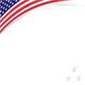 American abstract flag wave corner banner border. Royalty Free Stock Photo