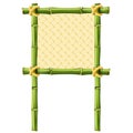 Square bamboo frame with wicker background Royalty Free Stock Photo