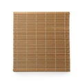 Square bamboo sushi rolling mat makisu with thin parallel light brown bamboo Royalty Free Stock Photo
