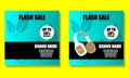 Square banner template, flash sales of the latest headset products. vector illustration