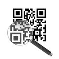 Square Barcode Magnifying Glass Royalty Free Stock Photo