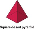 Square-based pyramid, abstract triangle shape