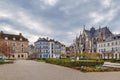 Square with Basilica of Saint Urban, Troyes, France Royalty Free Stock Photo