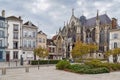 Square with Basilica of Saint Urban, Troyes, France Royalty Free Stock Photo