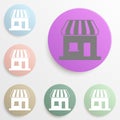 Square Bbold badge color set. Simple glyph, flat vector of web icons for ui and ux, website or mobile application Royalty Free Stock Photo