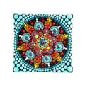 Square beautiful mandala hand painted Royalty Free Stock Photo