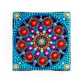 Square beautiful mandala hand painted Royalty Free Stock Photo