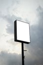 square billboard isolated on sky background.