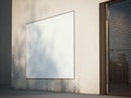 Square billboard on the wall. 3d rendering