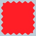Square with billowy edges. Distorted, deformed square frame, border element. Duotone flat shape.
