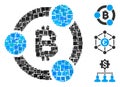 Square Bitcoin Collaboration Icon Vector Mosaic