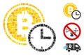 Square Bitcoin Credit Time Icon Vector Mosaic