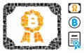 Square Bitcoin Diploma Icon Vector Collage