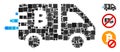 Square Bitcoin Express Car Icon Vector Mosaic