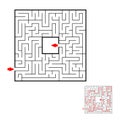 Square black labyrinth on white background. Children maze. Game for kids. Children puzzle. Help find a way out.