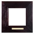 Square black wooden picture frame with brass plate Royalty Free Stock Photo