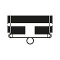 Square Block Gymnastic Flying Rings Upside Sport Outline Figure Symbol