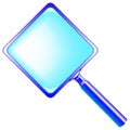 Square blue magnifying glass