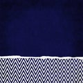 Square Blue and White Zigzag Chevron Torn Grunge Textured Background