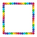 Square border made of rainbow colored eggs, squared frame of colorful eggs Royalty Free Stock Photo