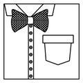 square border silhouette close up formal shirt with bow tie