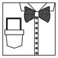 square border silhouette close up formal shirt with bow tie and note