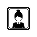 square border with silhouette half body collected hair woman Royalty Free Stock Photo