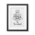 Square box round pizza triangle slices I am confused - Quote typographical Background.