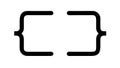 Square Brackets Text Outline Vector Icon, vector design Generative AI Royalty Free Stock Photo
