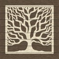 Square branchy tree with roots. Royalty Free Stock Photo