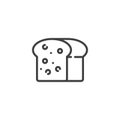 Square Bread line icon