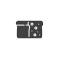 Square bread vector icon