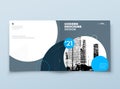 Square Brochure template design. Blue and Grey Corporate business annual report, catalog, magazine, flyer mockup. Modern Royalty Free Stock Photo